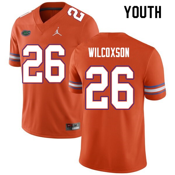 Youth #26 Kamar Wilcoxson Florida Gators College Football Jerseys Orange